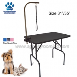 Full Black Folding Pet Grooming Table With Aluminum Edge