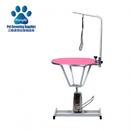 Round Hydraulic Pet Grooming Table With Joist Support