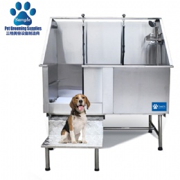 Standard Stainless Steel Dog Grooming Bathtub With Step 50