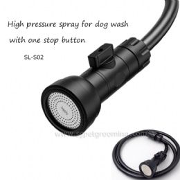 High pressure spray for smooth dog washing
